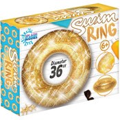 Wholesale - GOLD SPARKLE POOL FLOAT SWIM RING C/P 12, UPC: 810061296331